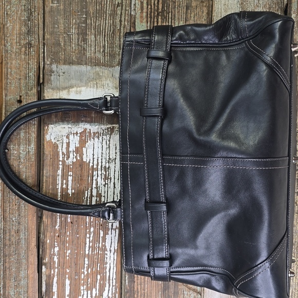 Coach Black Leather Satchel - Picture 6 of 13